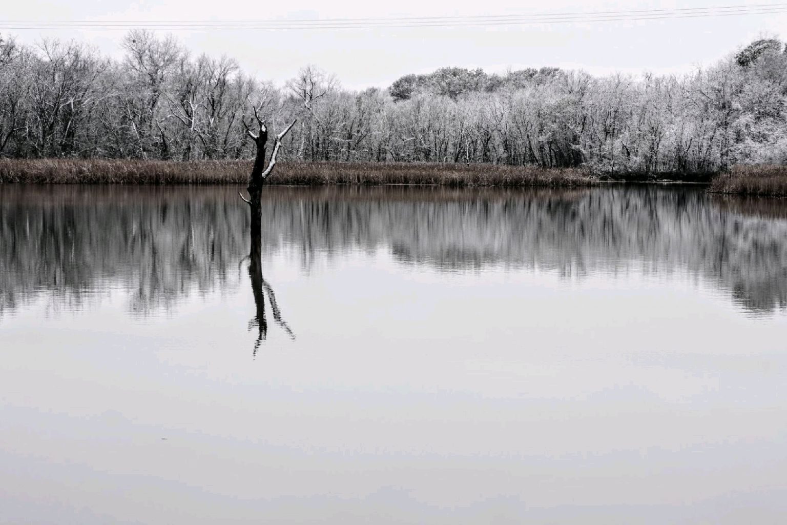 Misty Oklahoma lake at dawn — landscape photography by LA Photography